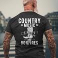Country Music And Bonfire ウエスタンカントリーラインダンスブーツ メンズTシャツ バックプリント 高齢者への贈り物