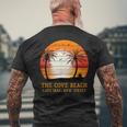 The Cove Beach Cape May New Jersey ビンテージ サンセット レトロ 太陽 メンズTシャツ バックプリント 高齢者への贈り物