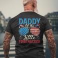 Daddy Of The Little Firecracker 4Th Of July Dad Daddy Men's T-shirt Back Print Gifts for Old Men