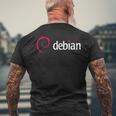 Debian Linux Tux プラグインプログラマー メンズTシャツ バックプリント 高齢者への贈り物