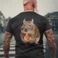 Degu Eating Alice Of Pizza メンズTシャツ バックプリント 高齢者への贈り物