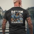 Denim And Diamonds African Melanin Swag Cowgirls Western Men's T-shirt Back Print Gifts for Old Men