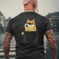 Doge コインロゴシャツ フェイクポケットシャツ Dogecoin To The Moon メンズTシャツ バックプリント 高齢者への贈り物