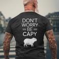 Don't Worry Be Capy カピバラ 心配しないで カピー カピバラ齧歯類愛好家 メンズTシャツ バックプリント 高齢者への贈り物