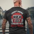 I Don'tnore I Dream I'm A Hot Rod クラシックカー 米国車 ホットロッド メンズTシャツ バックプリント 高齢者への贈り物