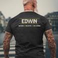 Edwin The Man The Myth The Legend メンズTシャツ バックプリント 高齢者への贈り物