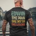 Edwin The Man The Myth The Legend シャツ ファーストネーム Edwin メンズTシャツ バックプリント 高齢者への贈り物