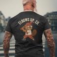 Elbows Up Eh Beaver ベースボール ファニーカナダデー メンズTシャツ バックプリント 高齢者への贈り物