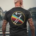 Esa 欧州宇宙機関 アリアン 5 ロケット ヴィンテージ メンズTシャツ バックプリント 高齢者への贈り物