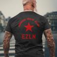 Ezln デモクラシア・リベルタード・ジャスティシア-サパティスタ、社会主義者 メンズTシャツ バックプリント 高齢者への贈り物