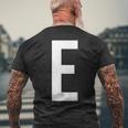 E字アルファベット モノグラム イニシャル メンズTシャツ バックプリント 高齢者への贈り物