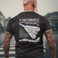 F-14 Tomcat Us American Carrier航空機 ブループリント メンズTシャツ バックプリント 高齢者への贈り物