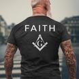 Faith フリーメイソン スクエアとコンパス フリーメイソン メンズTシャツ バックプリント 高齢者への贈り物