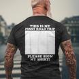 First Road Tripign My Autographe Humoristique T-shirt imprimé au dos Cadeaux pour les vieillards