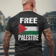 Free Palestine Free Gaza パレスチナの旗無料パレスチナ メンズTシャツ バックプリント 高齢者への贈り物