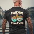 Friends Pho-Ever かわいいベトナムのフォー麺スープボウル メンズTシャツ バックプリント 高齢者への贈り物