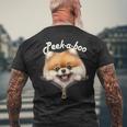 Peek-A-Boo ポメラニアン メンズTシャツ バックプリント 高齢者への贈り物