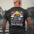 Ask Me About My Mystery Discharge アダルトユーモアジョーク メンズTシャツ バックプリント 高齢者への贈り物