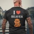 Baby Beavers Minimalist Cute I Love Beaver メンズTシャツ バックプリント 高齢者への贈り物