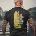 I Eat Corn The Long Way Inappropriate Retro Vintage Men's T-shirt Back Print Gifts for Old Men