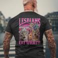 Lesbians Cat Owner Lesbians Eat What メンズTシャツ バックプリント 高齢者への贈り物