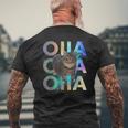 Oiia Oiia 回転する猫 ミーム 面白い ブレイン エセル スペース メンズTシャツ バックプリント 高齢者への贈り物