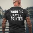 Painting Painter World's Okayest Painter メンズTシャツ バックプリント 高齢者への贈り物