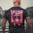 Trump 2024 メガネ&バブルガム ピンク メンズTシャツ バックプリント 高齢者への贈り物