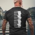 Wobbly ピアノキーボード – ピアニスト&ミュージシャンのグラフィック メンズTシャツ バックプリント 高齢者への贈り物
