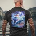 Galaxy Dolphin 宇宙のイルカ メンズTシャツ バックプリント 高齢者への贈り物