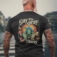 Gay The Pray Away レインボー 面白い ミーム カエル Lgbt プライド Lgbtq メンズTシャツ バックプリント 高齢者への贈り物