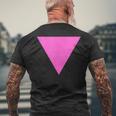 Gay Pride Upside Down Pink Triangle メンズTシャツ バックプリント 高齢者への贈り物