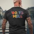Go To Hell シャレた言葉 くたばれ メンズTシャツ バックプリント 高齢者への贈り物