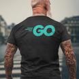 Goロゴ付きのgoプログラミング言語golang開発者 メンズTシャツ バックプリント 高齢者への贈り物