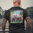 Grupo Lindos Cerditos De Lauerte Cerdos Felices Familia Camiseta Hombre Estampado Espalda Regalos para ancianos