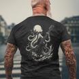 Guitar Player Octopus Heavy Metal Head Guitarist Men's T-shirt Back Print Gifts for Old Men