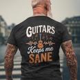 Guitars Keep Meane Pun Guitarists アコースティックギター メンズTシャツ バックプリント 高齢者への贈り物