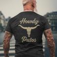 Howdy Putos Bull Skull Country Cowboy Western Men's T-shirt Back Print Gifts for Old Men