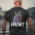 Huh Cat Meme メンズTシャツ バックプリント 高齢者への贈り物