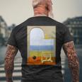 Human Condition Ii ルネ・マグリット作 シュルレアリスム メンズTシャツ バックプリント 高齢者への贈り物