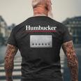 Humbucker ハムバッカー、クールなギタリストのギフト ギターピックアップグラフィック メンズTシャツ バックプリント 高齢者への贈り物