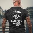 I'd Rather Beleeping leep Quote メンズTシャツ バックプリント 高齢者への贈り物