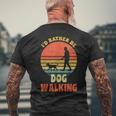 I'd Rather Be Dog Walking レトロ ラブドッグウォーカー メンズTシャツ バックプリント 高齢者への贈り物