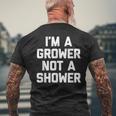 I'm A Grower Not Ahower 面白い言葉 皮肉な男 男性 メンズTシャツ バックプリント 高齢者への贈り物
