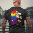 I'm Hers &He's Mine 虹のハート Lgbtq プライド デザイン メンズTシャツ バックプリント 高齢者への贈り物