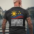 Itand With Duterte フィリピン フィリピン 強い 帰省 メンズTシャツ バックプリント 高齢者への贈り物