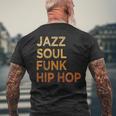 Jazzoul ファンク ヒップホップ アフリカ系アメリカ人のプライド音楽愛好家 メンズTシャツ バックプリント 高齢者への贈り物