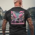 Jdm レトロ 和 ドリフト 車 東京 スカイライン 桜 メンズTシャツ バックプリント 高齢者への贈り物