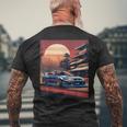 Jdm レトロ 日本自動車 レースカー 東京 スカイライン サンセット メンズTシャツ バックプリント 高齢者への贈り物