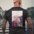 John Pork Is Calling メンズTシャツ バックプリント 高齢者への贈り物